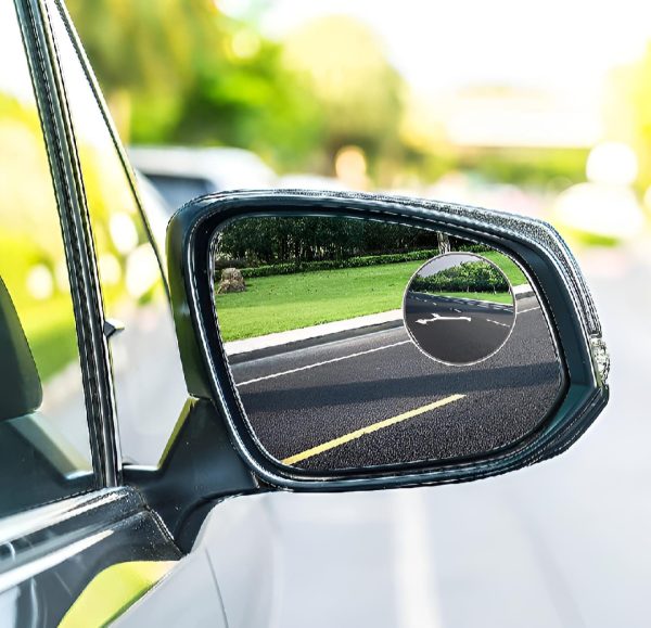 2 Pcs Rotatable Car Round Mirror Original Glass Rear View Blind Spot Side Mirror Rotatable Lens